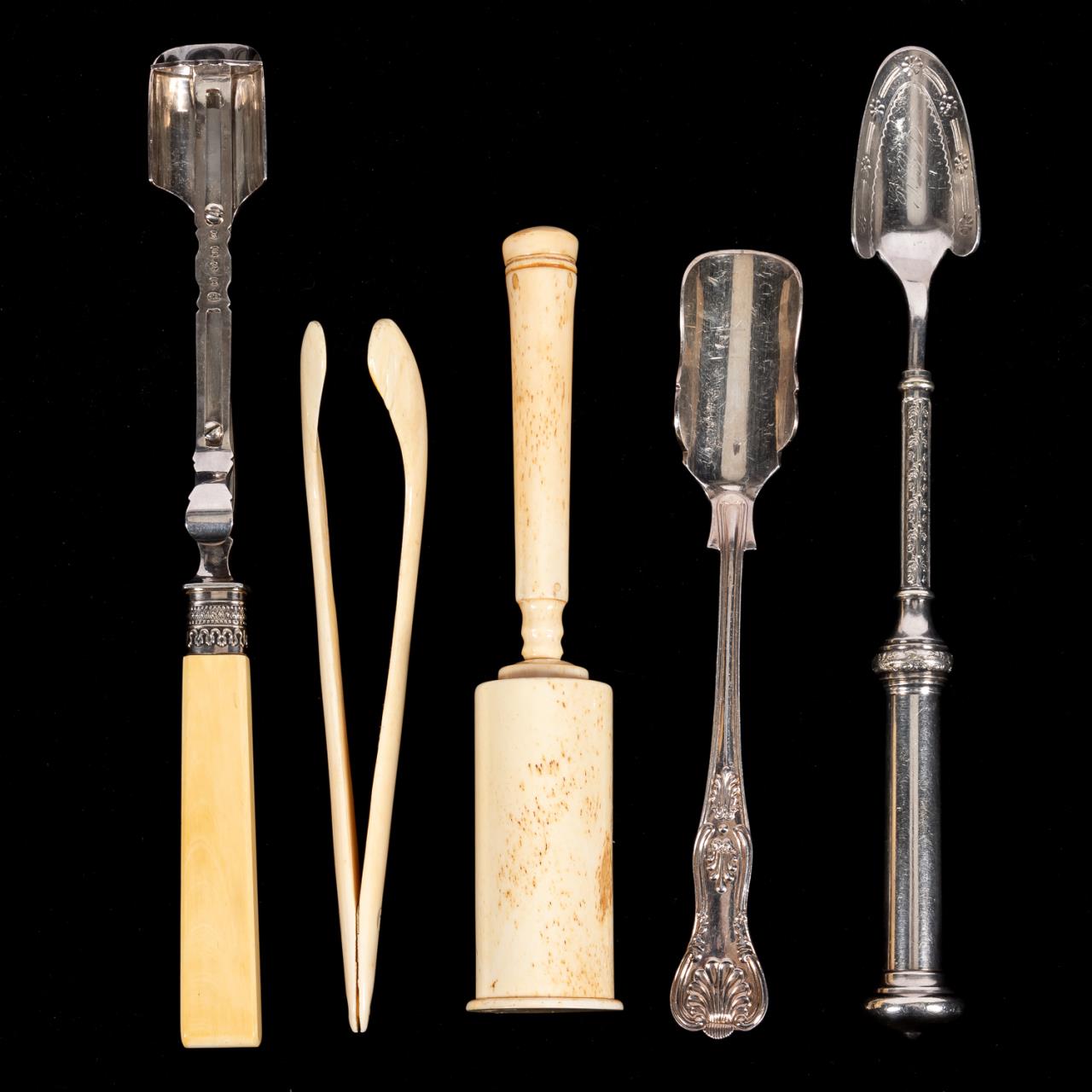 6PCS GROUP BONE & SILVERPLATE