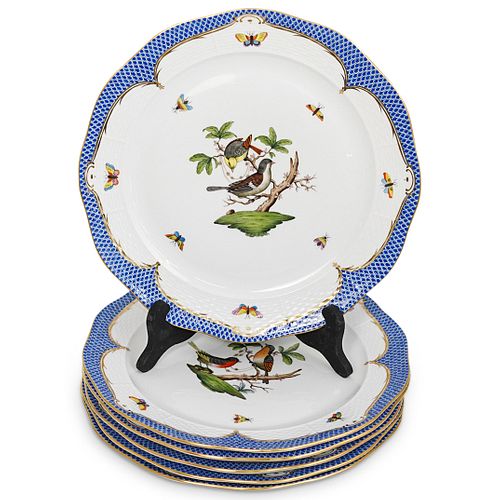 (6PCS) HEREND ROTHSCHILD BLUE