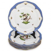 (6PCS) HEREND ROTHSCHILD BLUE