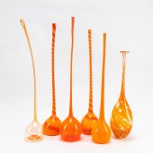 6PCS, MICHAEL ANCHIN BLOWN GLA
