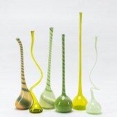 6PCS, MICHAEL ANCHIN BLOWN GLA