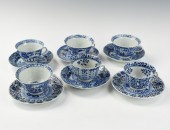(6)SET OF BLUE & WHITE CUP & S