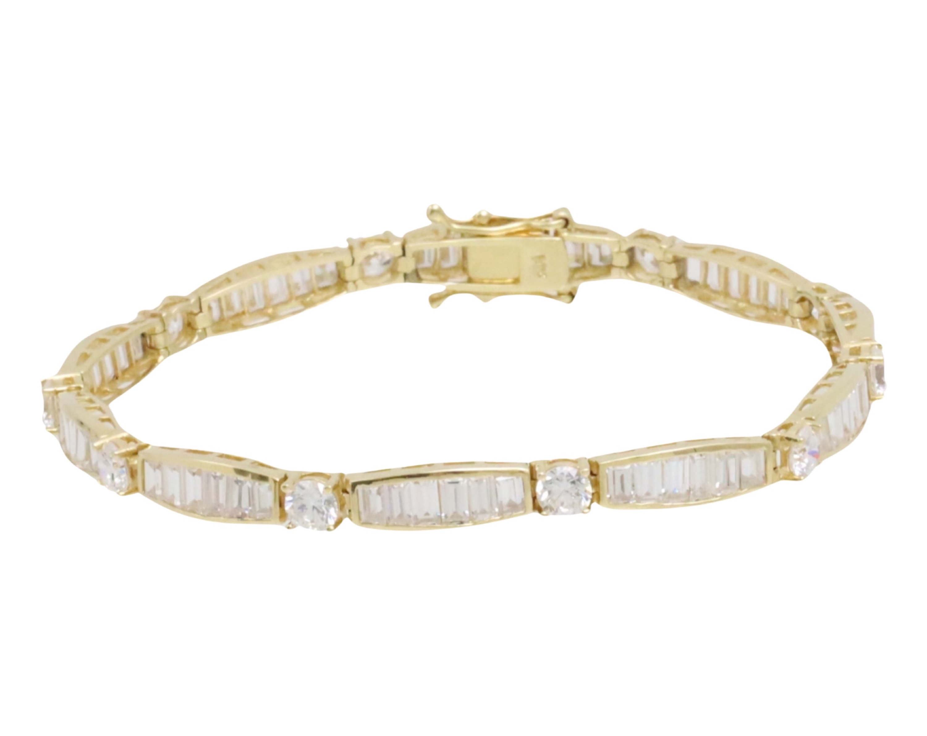 7" 14K YG  FAUX DIAMOND BRACELET