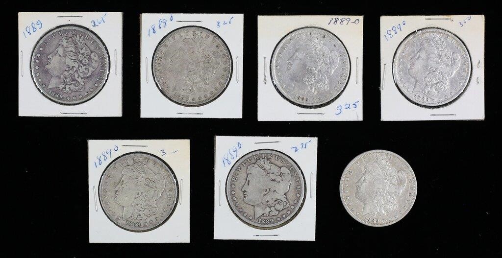 7 1889 MORGAN SILVER DOLLARS5