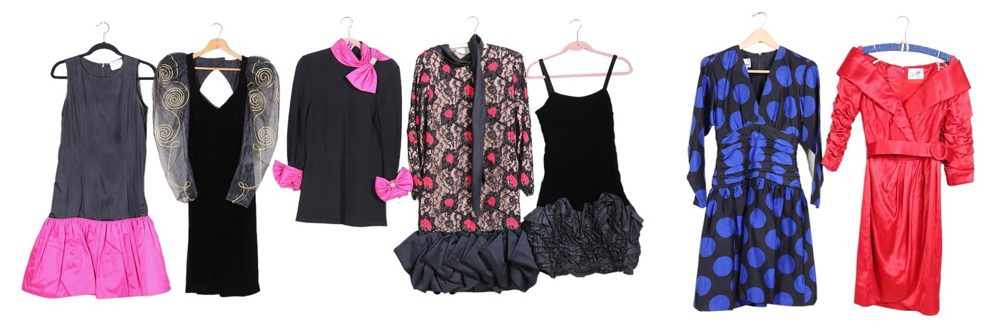 (7) 1980's designer dresses to