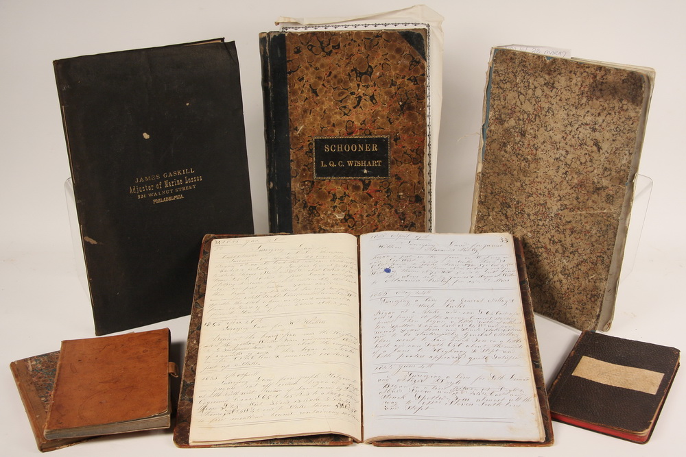 (7) 19TH C SHIPS LOGS & OTHER