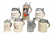 (7) Advertising beer steins wi