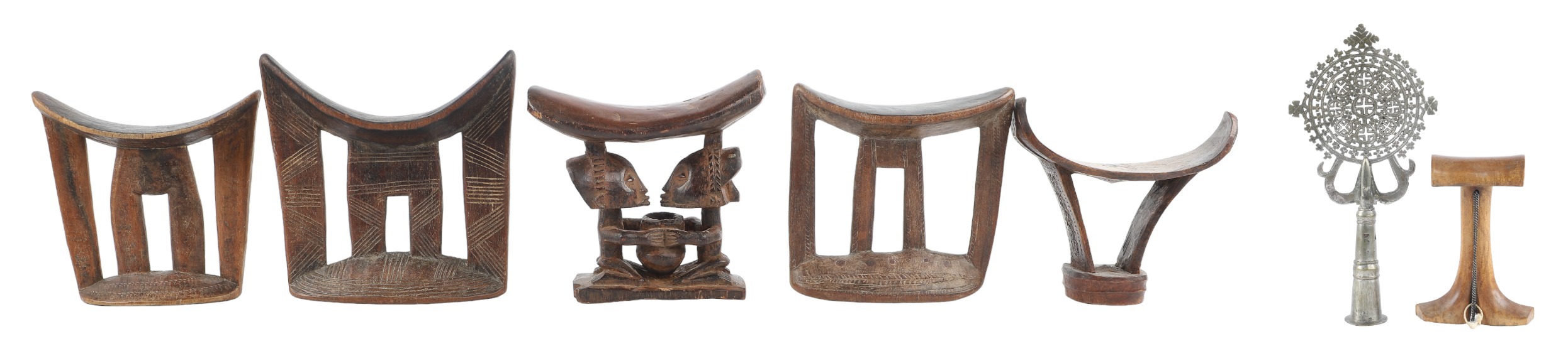 (7) African Headrests and