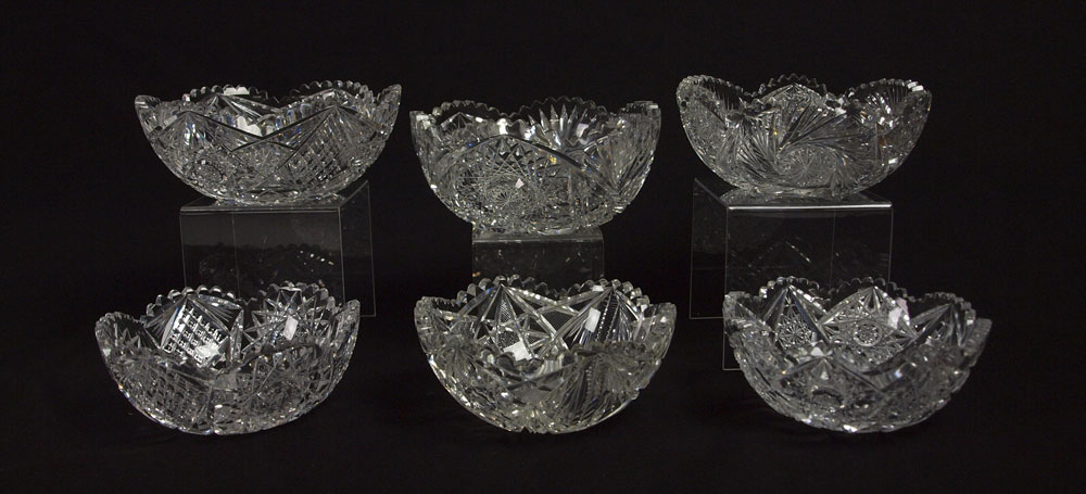 7 AMERICAN BRILLIANT CUT GLASS
