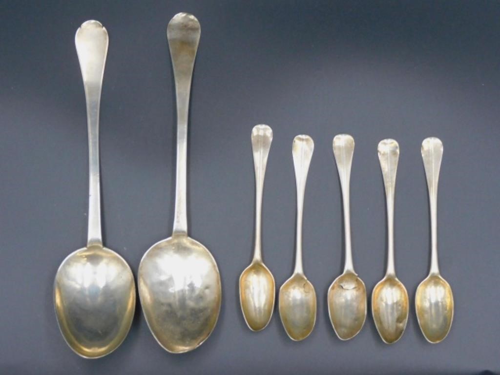 (7) AMERICAN COIN SILVER SPOONS.