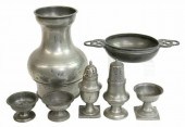 (7) AMERICAN PEWTER TABLEWARE,