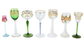 7 ANTIQUE ASSORTED BOHEMIAN GL