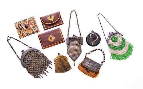 7 ANTIQUE BEADED AND MESH