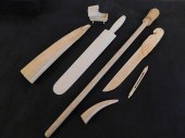 7 ANTIQUE WHALE BONE ITEMS19th