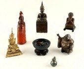 7 ASIAN ARTICLES IN WOOD HORN