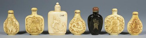 7 ASIAN SNUFF BOTTLESLot of seven