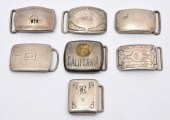7 BELT BUCKLES. 4 MARKED "HICK