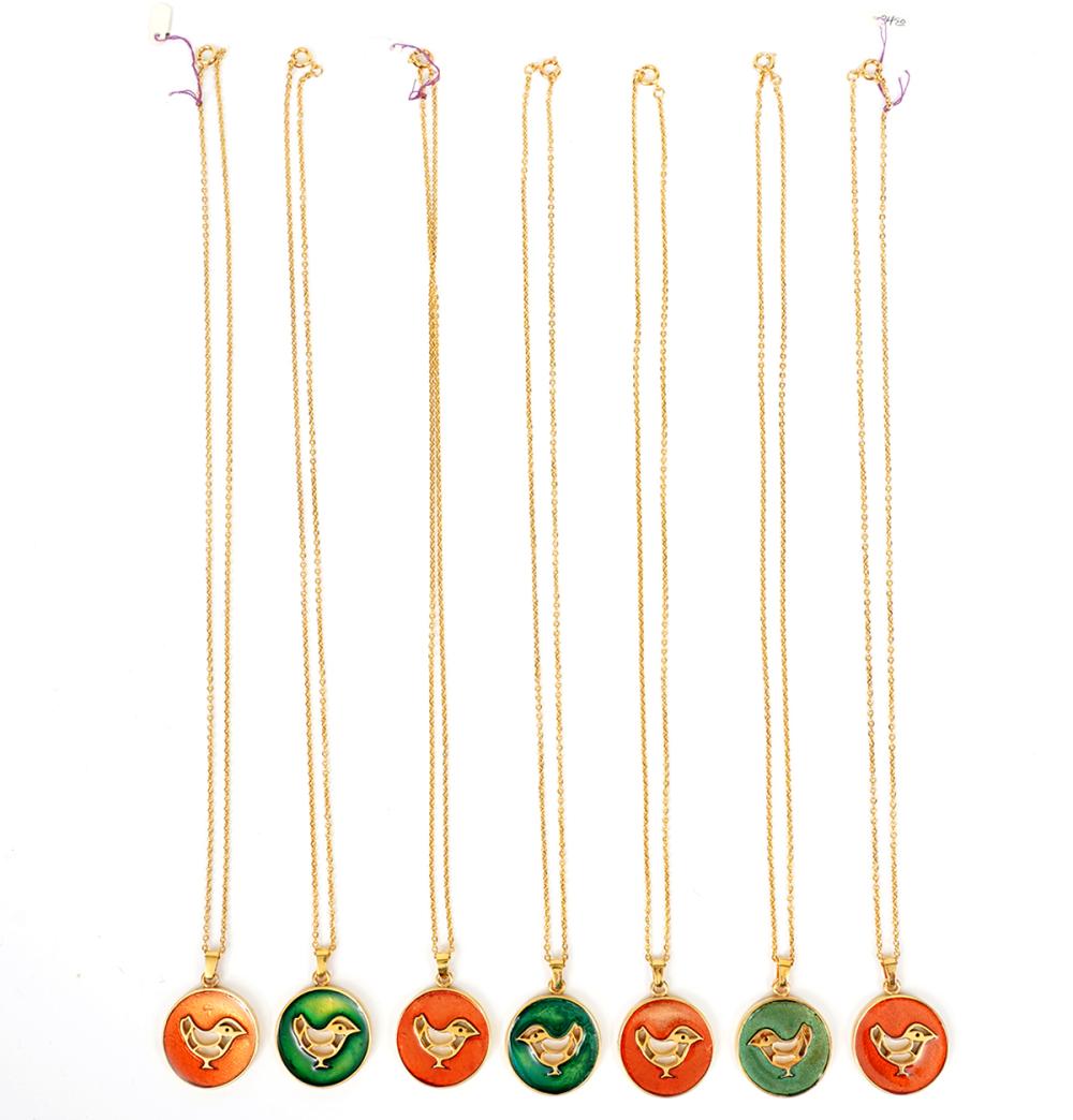 7 BERNARD CHAUDRON ENAMEL BIRD