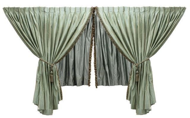 (7) BLUE-TONE DRAPERIES WITH