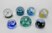 7 CAITHNESS ART GLASS PAPERWEI