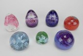7 CAITHNESS ART GLASS PAPERWEI