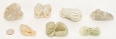 7 CARVED JADE FIGURALS, INCL.