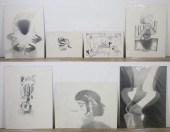 7 CHARCOAL DRAWINGS BY STEVE M