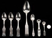 7 COIN SILVER SPOONS ATTR. KY