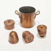(7) COPPER COOKING POTS & MOLD