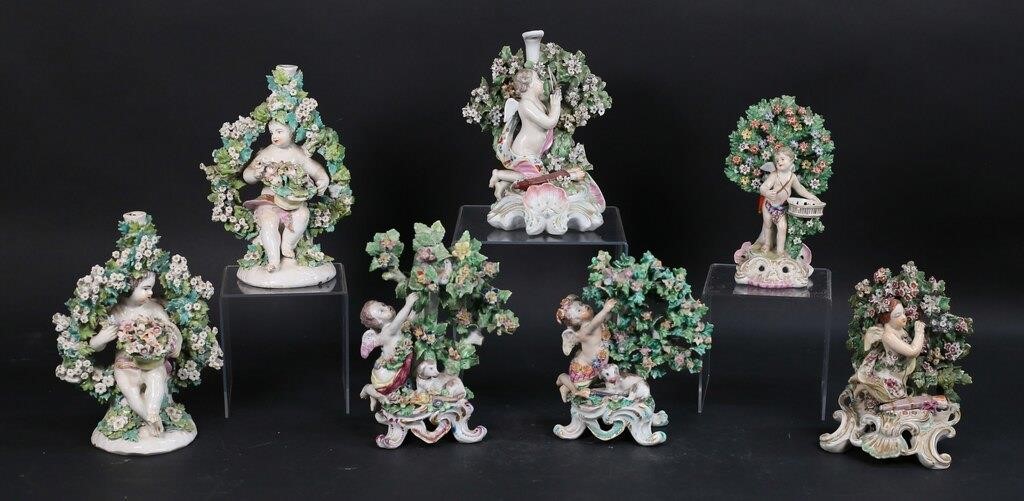 7 CUPID BOCAGE CANDLESTICKS &