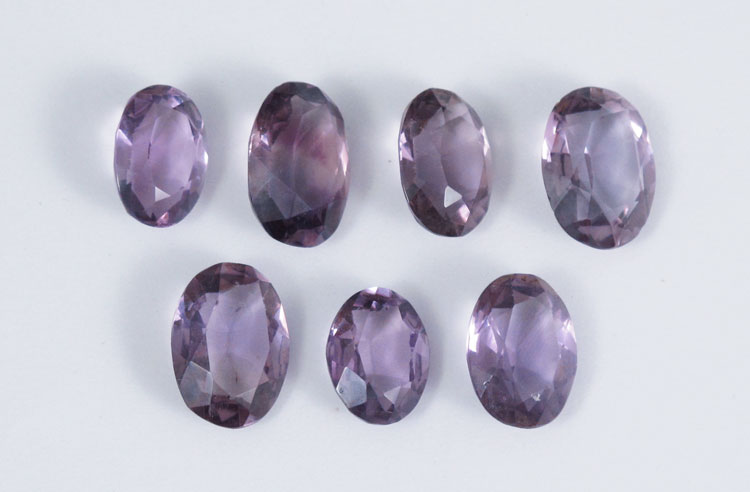 7 CUT AMETHYST STONES: Group of 7