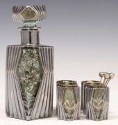 (7) CZECH ART DECO SILVER OVER