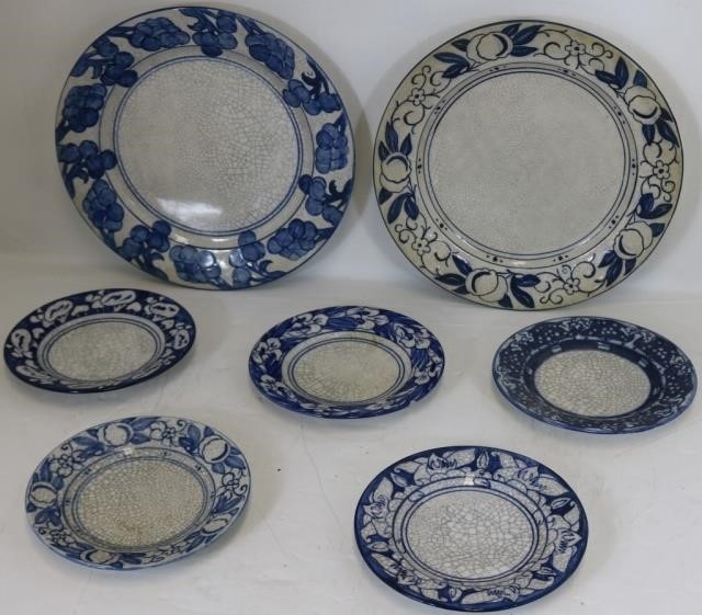 7 DEDHAM POTTERY PLATES WITH FLORAL