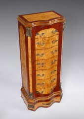 7 DRAWER LOUIS XVI STYLE BURL
