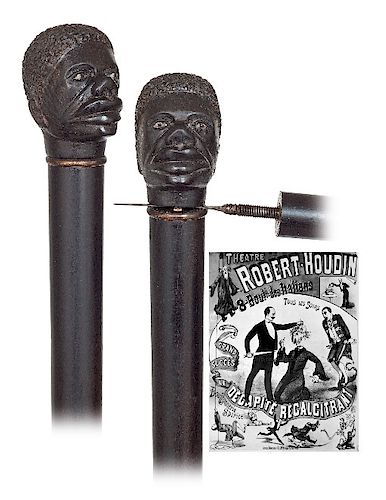 7. EBONY HEAD CHOPPER CANE -CA.