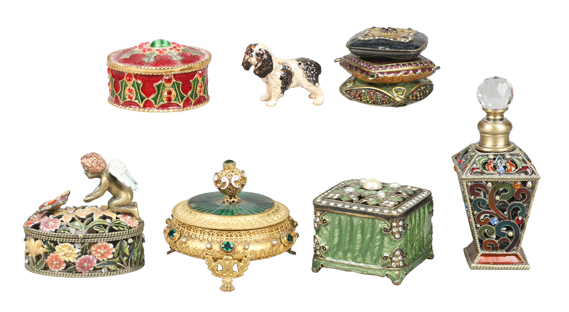 (7) Enamel & jeweled items, c/o Jay