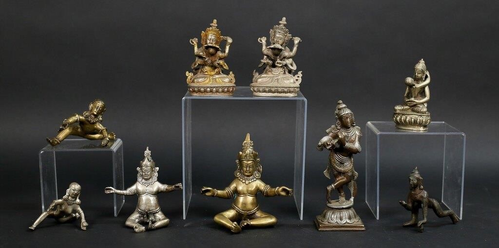 7 EROTIC INDIAN BRONZES YAB YUM