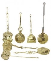 (7) FANCY BRASS BED WARMERS, 1