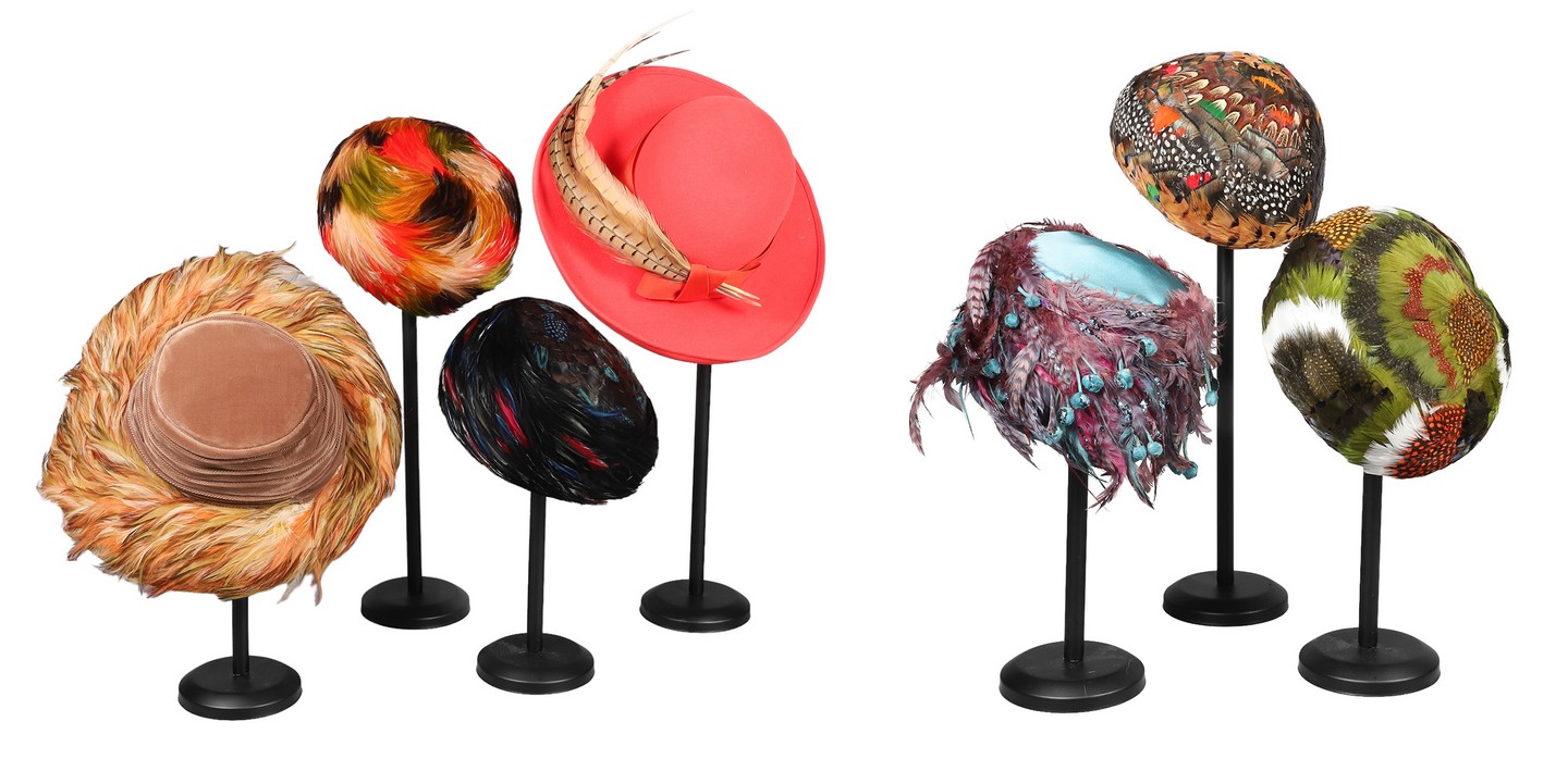 (7) Feathered hats to include tan