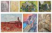 7 Framed Paintings coastal vil