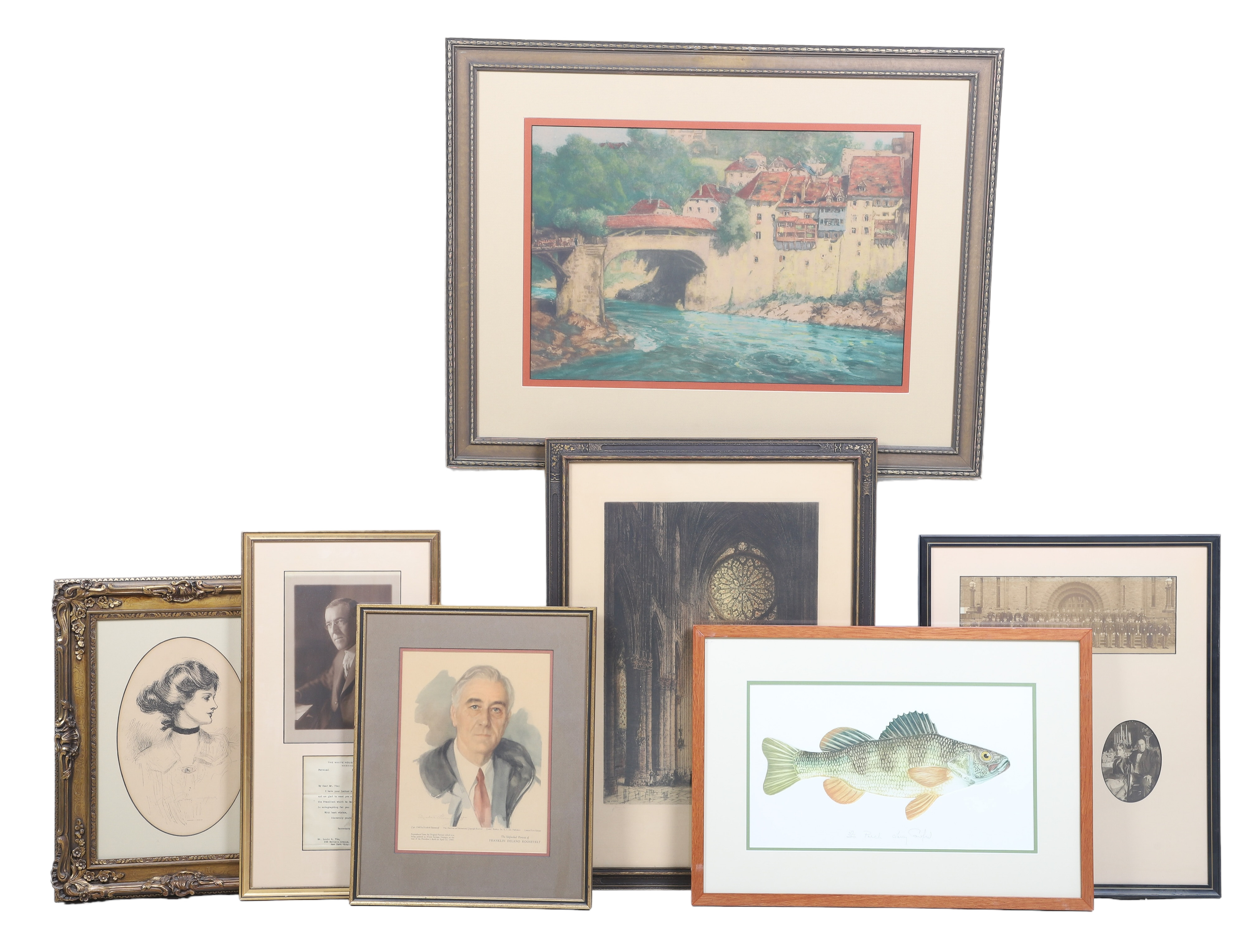(7) Framed pictures including
