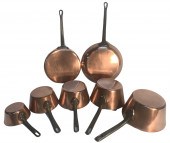 7 FRENCH COPPER CULINARY PANS