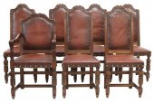 (7) FRENCH OAK & LEATHER HIGHB
