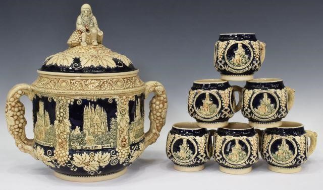(7) GERMAN GLAZED STONEWARE CASTLES