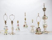 7 GERMAN PORCELAIN LAMPS - CAR