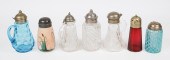 (7) Glass sugar shakers & syru