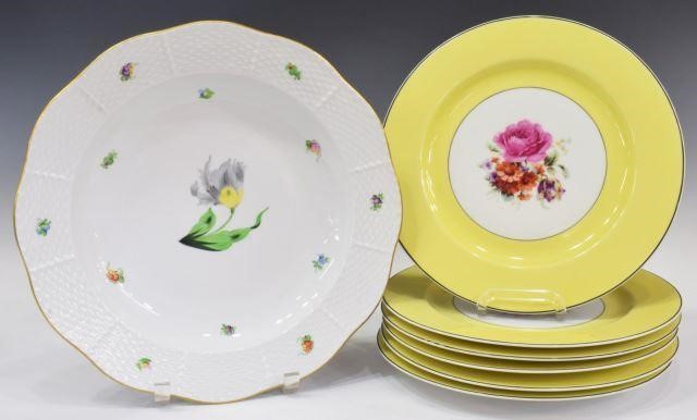 (7) HEREND & BLACK KNIGHT PORCELAIN