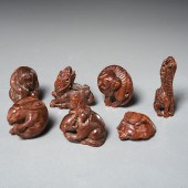 (7) JAPANESE CARVED BOXWOOD NE