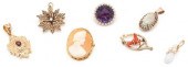 7 LADIES GOLD & GEMSTONE ITEMS