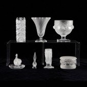 7 LALIQUE CRYSTAL GLASS VESSEL